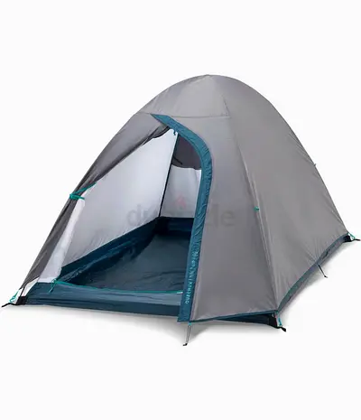 Lightweight 2-Person Camping Tent — sleeping bag with self inflated mattress and foam mat