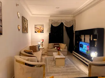 Two bedrooms and a living room / balcony / hotel-style furnishings / large area / Al Qasimia / Sharjah