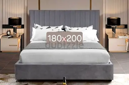 King Size Velvet Bed Frame with Padded Headboard (180x200)