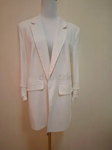 Worn Once! Millie Mackintosh White Linen-Blend Blazer & Wide-Leg Suit Set (UK 10 / US 6)