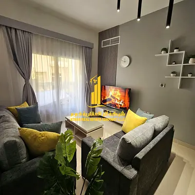 Luxury apartment, second tenant. One bedroom and living room with an open view. Ajman, Al Jurf 2. F