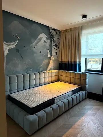 Modern upholstered daybed with mattress - corner lounge bed