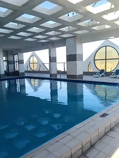 Fully furnished one-bedroom apartment with a hall, with open view, including all services, with a gy