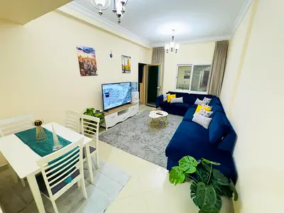Two bedrooms and a living room / Sea view / Fully furnished / Close to Dubai exit / Al Taawun / Sharjah
