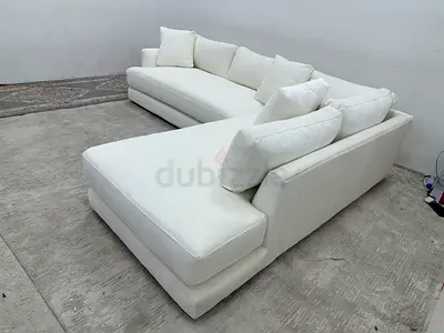 Selling west elm white color lshape sofa