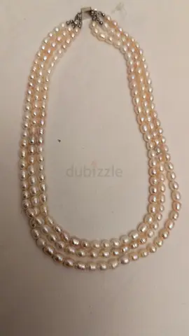 Three-strand freshwater pearl necklace, classic design