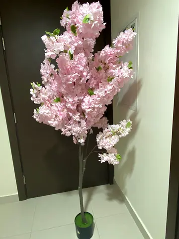 Large Artificial Pink Cherry Blossom Tree in Pot