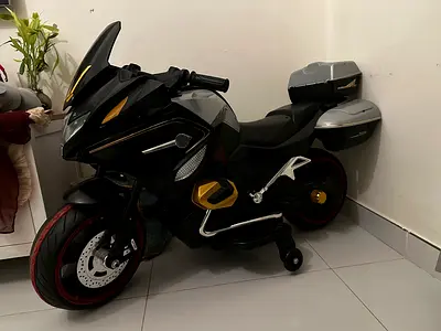 Kids Electric Ride-On Motorcycle with Storage Boxes
