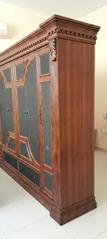 Large Solid Wood Antique-Style Wardrobe / Armoire - Good Condition