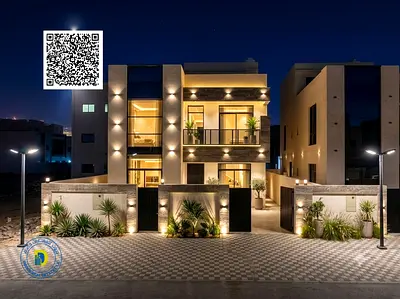 Luxury modern villa with 6 bedrooms and a rooftop, including registration fees and high-end finishi