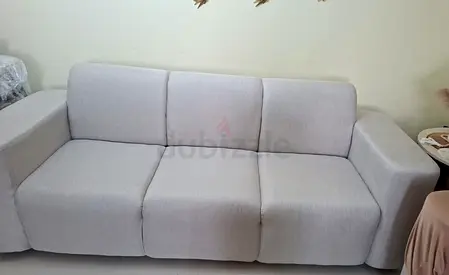 3-Seater Fabric Sofa + Single Fabric Armchair light use in Khalifa city with delivery