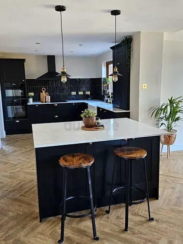 Modern Kitchen Island with Storage and White Countertop