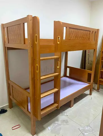 Solid Wood Bunk Bed – Twin over Twin, Good Condition