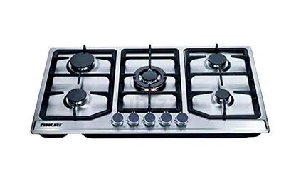 5-Burner Stainless Steel Gas Hob Cooktop - Built-in