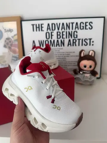White & Red On Cloudnova Women’s Sneakers