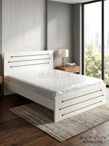 White Wooden family bedHeadboard and Slatted Detail - Good Condition