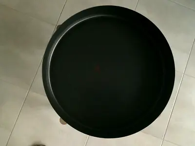 Small round black side table / tray table - good condition