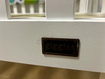 White Giggles Baby Crib - Solid Wood, Good Condition