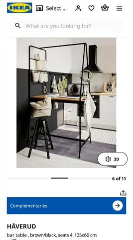 IKEA HÅVERUD brown/black bar table, seats 4. Only used indoors