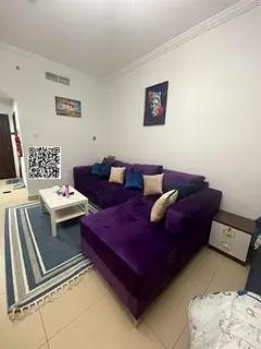 Furnished studio for monthly rent in Yasmeen Towers, all bills included, private parking, ready to m
