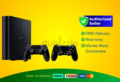 Sony PlayStation 4 - Slim - Black - 500GB with 2 Controller | Brand New | Warranty | FREE Delivery