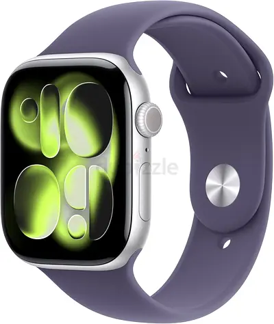 Apple Watch Series 11 46mm (Silver Aluminum) with Purple Sport Band