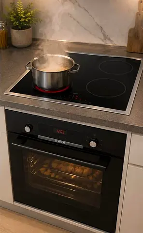 Bosch Series 4 Latest New Model Built-in Electric Oven and with Cooktop Set , Like New Condition