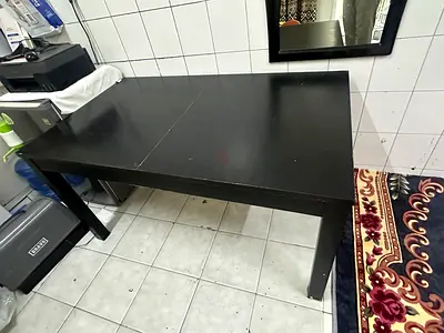 Simple black rectangular dining/office table - sturdy, used