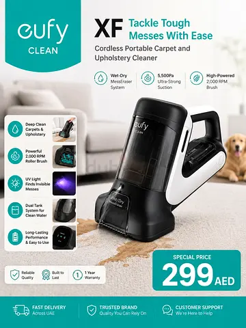 Eufy Clean XF Cordless Carpet & Upholstery Cleaner - Excellent Condition
