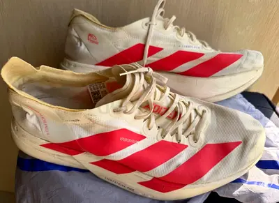 Adidas Adizero Adios Pro 4 'Off White Lucid Red' JR4542 SIZE US 12