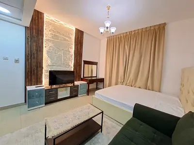 Furnished studio apartment for monthly rent in Al Majaz 3, near the Corniche in Sharjah