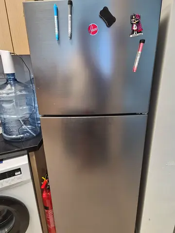 Stainless steel double-door fridge freezer - good working condition