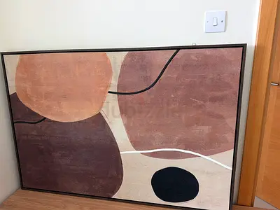 Framed Abstract Wall Art Painting — Earth Tones, Ready to Hang