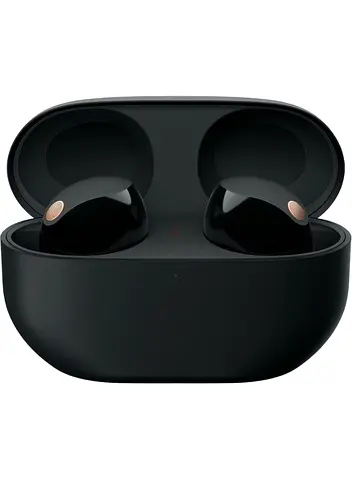 Used wireless true earbuds with charging case - black