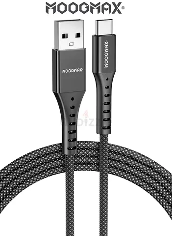 MOOGMAX USB to Type C Charging Cable, 2 Meter, 120W, Braided