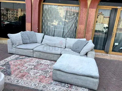 Great Condition Pan Emirates Pianca sofa with footstool