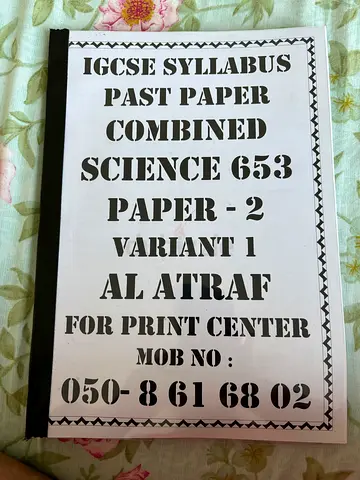 IGCSE Combined Science 653 Past Papers (Paper 2 Variant 1)