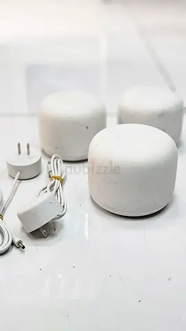 Google Nest WiFi Router + Point (Snow) with Power Adapter - Good Condition
