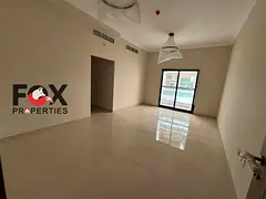 Annual rent in Ajman, Rashidiya 1 near Mina Street. First tenant, 2BR hall, 2 baths, balcony, centra
