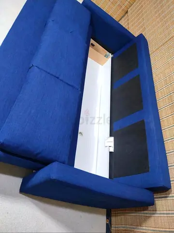 Blue 3-Seater Storage Sofa - Good Condition