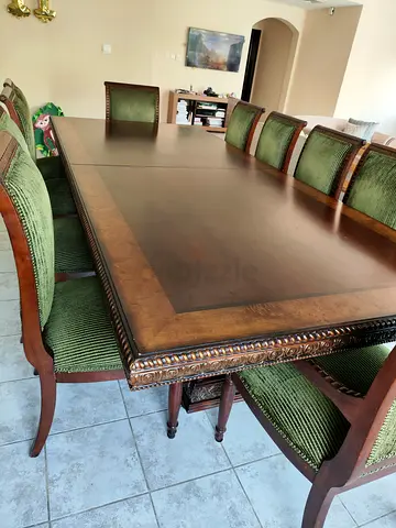 Large wood dining table 10-seater