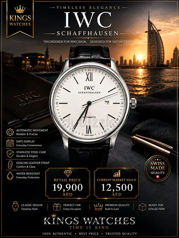 IWC Schaffhausen Mens Automatic Watch - Classic Leather Strap (Authentic)