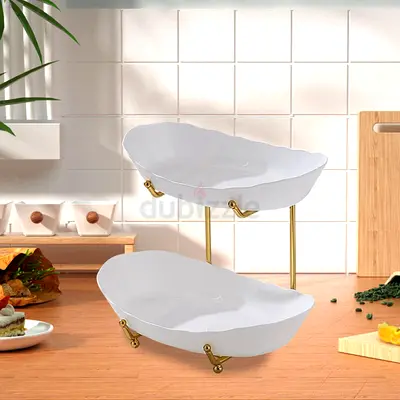 Tiered Fruit Bowl Multiuse Simple Serving Bowl Set for Veggie Bread Banquet