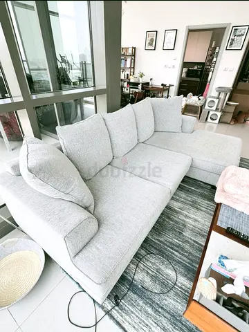 Perfect Condition The One Kingston Sectional L Shape Sofa Light gray