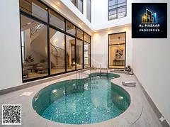 Corner villa, two floors and roof, private pool, large area, palace design, luxury finishing, freeho
