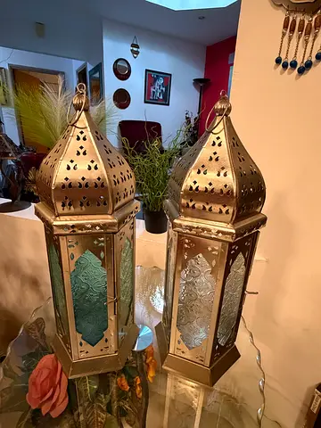 Decorative Moroccan Lanterns Pair