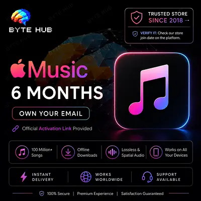🍎 Apple Music Premium – 6 Months | Own Email | Official Activation