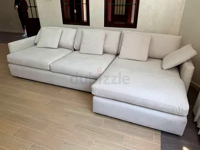 Perfect condition Crate&Barrel Lounge Deep Lshape sofa beige comfortable
