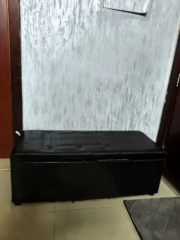 Leather side bench along with storage box AED65