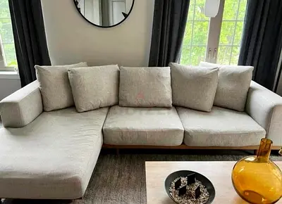 Perfect condition Newport Feather filled L Shape Sofa beige